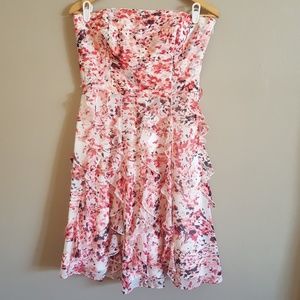 White House Black Market strapless ruffle dress